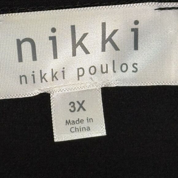 Nikki by Nikki Poulos Open Front Cardigan Stretch Long Sleeve Black Sz 3X - Picture 12 of 13